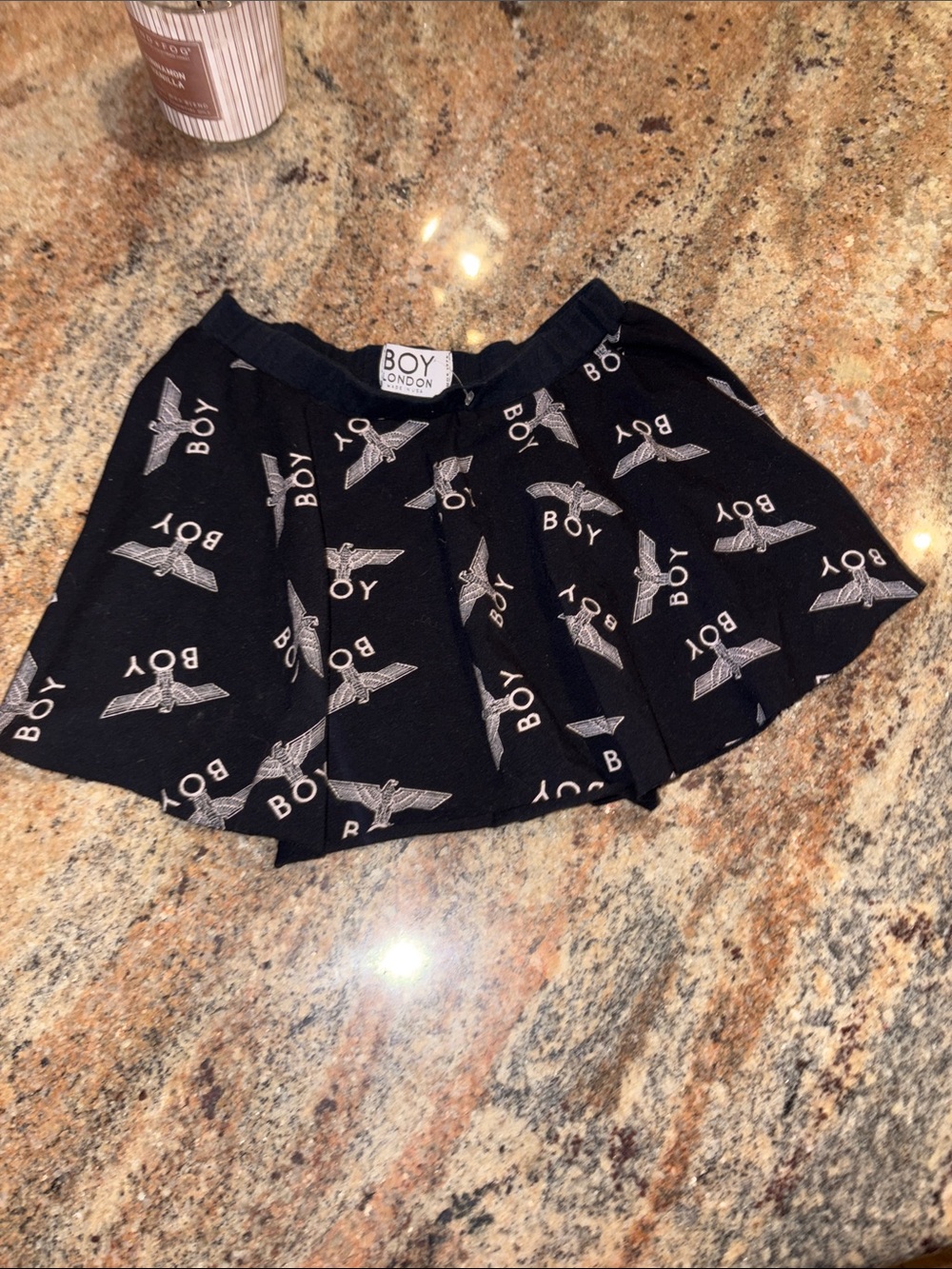 BOY London Black Logo Print Mini Skirt